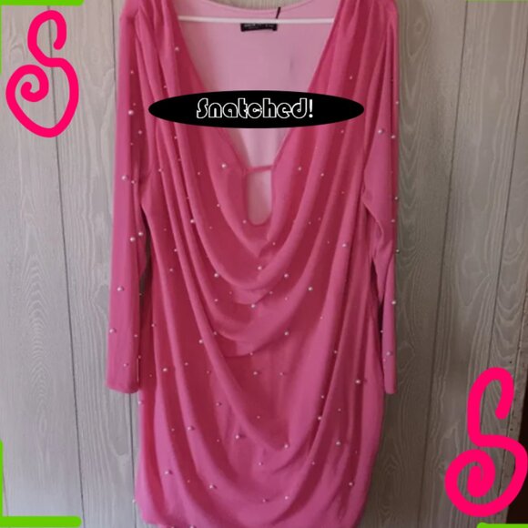 Plus size Pearls Beaded Bodycon Dress - Picture 1 of 16